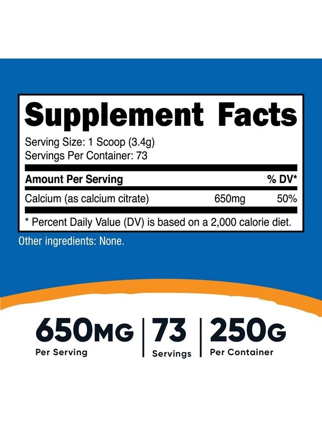 Nutricost Calcium Citrate Powder (250 Grams) Unflavored - Image 1