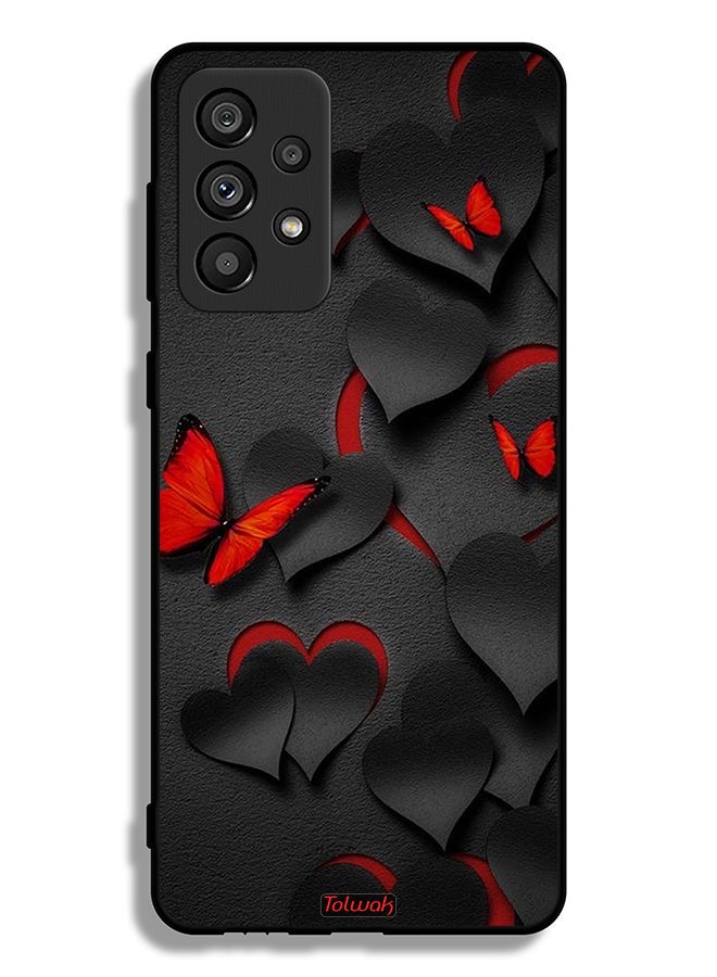 Tolwak Samsung Galaxy A73 5G Protective Case Cover Hearts And Butterflies Pattern - Image 1