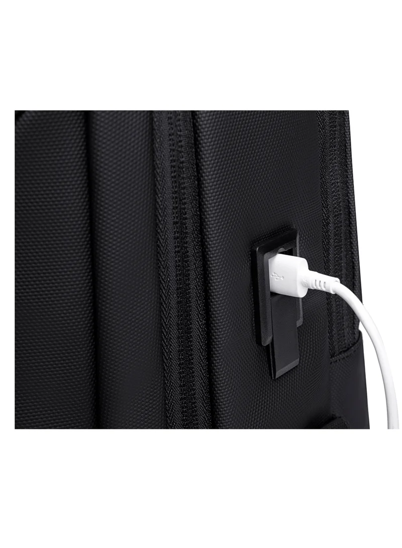 ARCTIC HUNTER Laptop Backpack Water Resistant Polyester Daypack with Built In USB/Headphone Port Computer Bag for Men Women B00555 Black