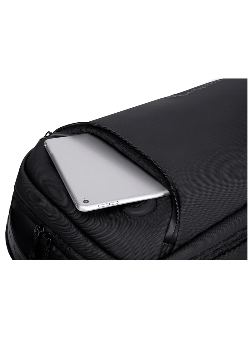 ARCTIC HUNTER Laptop Backpack Water Resistant Polyester Daypack with Built In USB/Headphone Port Computer Bag for Men Women B00555 Black