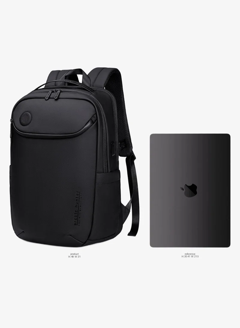 Arctic Hunter Black Laptop Backpack Water Resistant Polyester Daypack with Built In USB/Headphone Port Computer Bag for Men Women, B00555, Black  | Best Price UAE