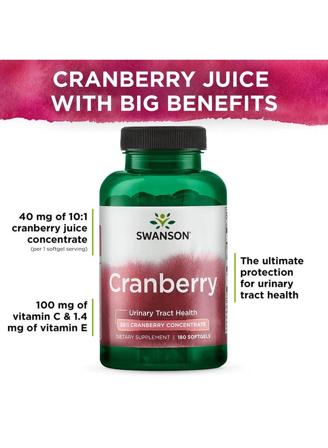 Swanson Cranberry - Supports Urinary Tract Health, Bladder Control & Promotes Healthy Kidney Function - Supplement Made with 20:1 Cranberry Juice Concentrate - (180 Softgels) 2 Pack - Image 5