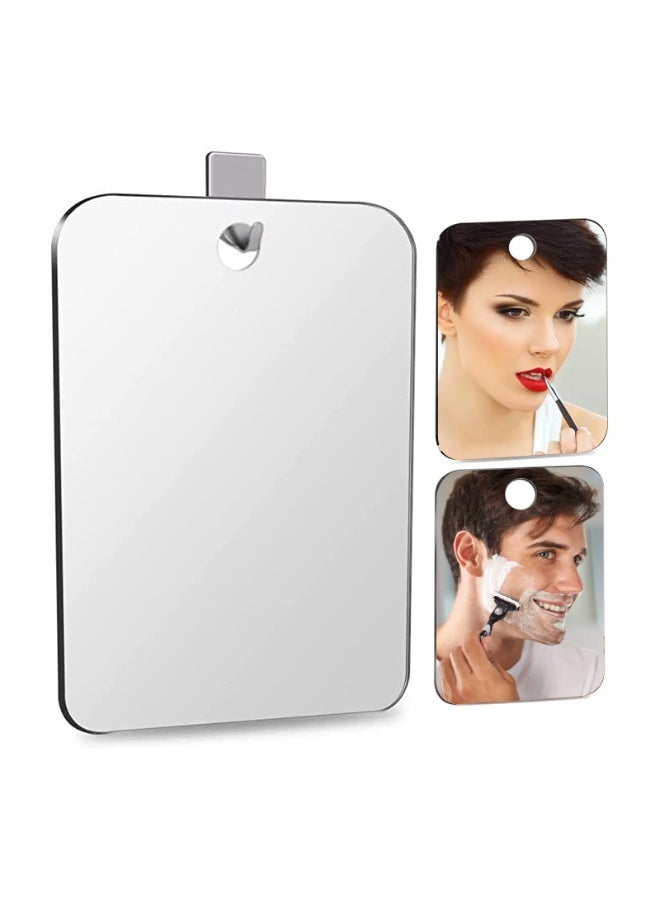 YelaJoy Shower Mirror Fogless for Shaving, Medium 20x25CM Mirror for Wall Hanging, Frameless Portable Travel Camping Mirrors Shatterproof Handheld Locker Shave Mirror Makeup Plastic Anti Fog Free Bathroom - Image 1