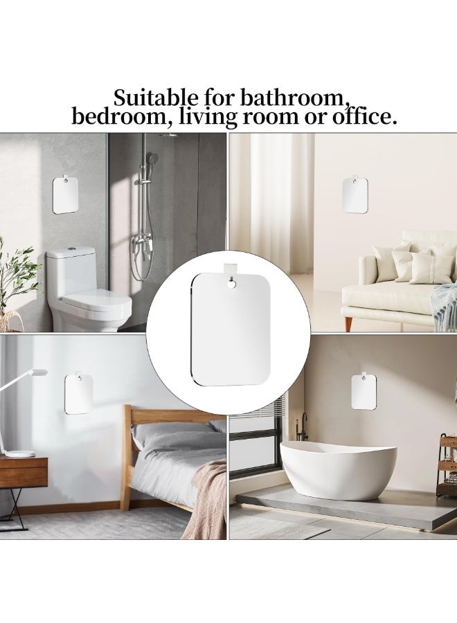 YelaJoy Shower Mirror Fogless for Shaving, Medium 20x25CM Mirror for Wall Hanging, Frameless Portable Travel Camping Mirrors Shatterproof Handheld Locker Shave Mirror Makeup Plastic Anti Fog Free Bathroom - Image 4