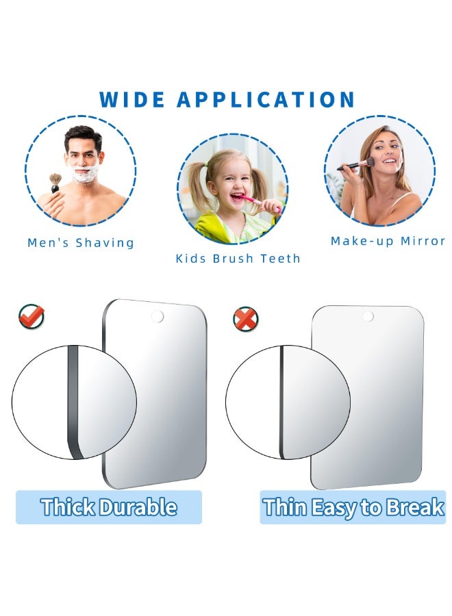 YelaJoy Shower Mirror Fogless for Shaving, Medium 20x25CM Mirror for Wall Hanging, Frameless Portable Travel Camping Mirrors Shatterproof Handheld Locker Shave Mirror Makeup Plastic Anti Fog Free Bathroom - Image 5