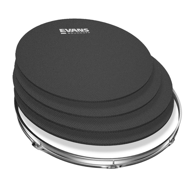 Evans Soundoff Drum Mute Pads - Full Box Drum Pad Set - Drum Mutes Pack - 4 Tom/Snares - Great for Silencing Drum Kits to Practice - Fusion Box Set - 4-Pack - Image 1