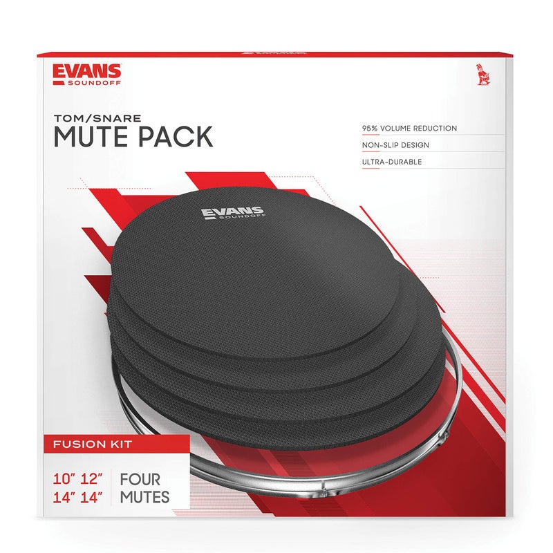 Evans Soundoff Drum Mute Pads - Full Box Drum Pad Set - Drum Mutes Pack - 4 Tom/Snares - Great for Silencing Drum Kits to Practice - Fusion Box Set - 4-Pack - Image 2