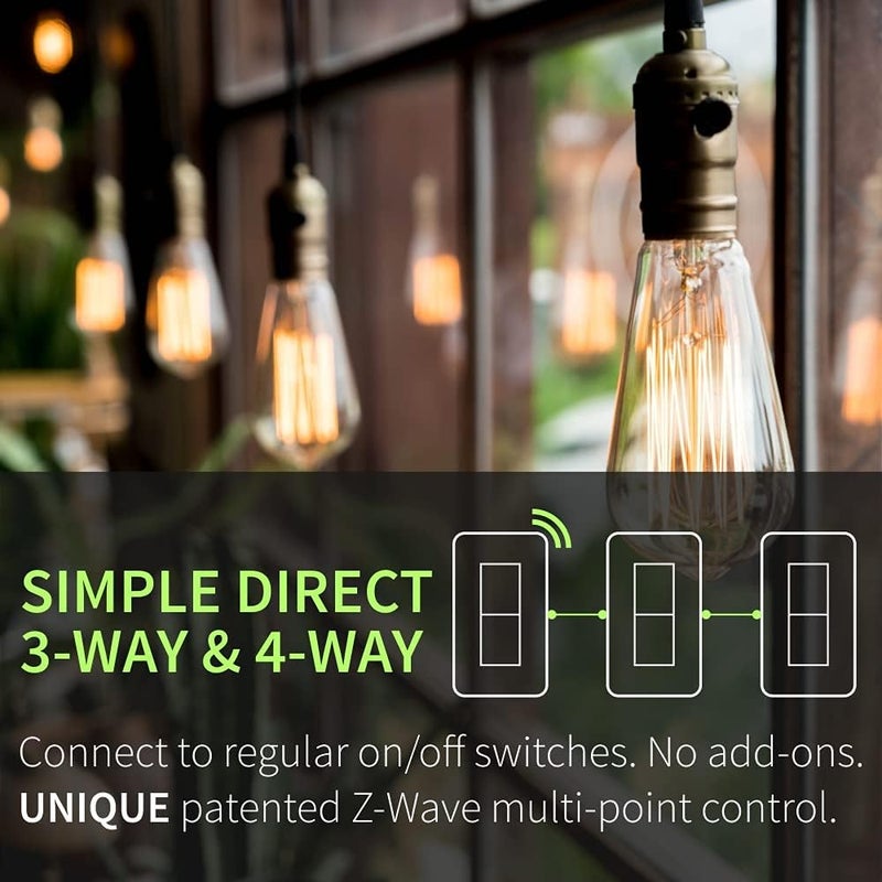 ZOOZ 800 Series Z-Wave Long Range S2 Dimmer Switch ZEN77 800LR, White | Simple Direct 3-Way and 4-Way Solution (Works with Regular Switches, No Aux Switch Needed) | Z-Wave Hub Required - Image 4