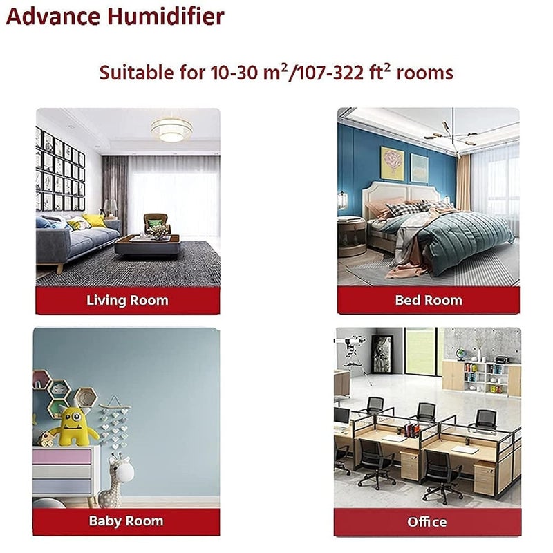 advance ADVANCE Stainless Steel Electric 5L Humidifier with Small Diffuser Cool Mist Room Humidifier for Adults and Baby BedroomArea Covers 250 ft  - Image 2