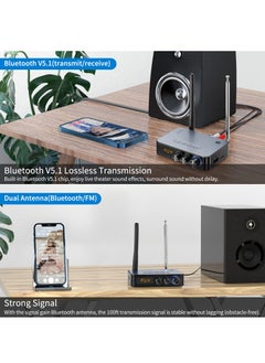 KASTWAVE Bluetooth Audio Adapter Transmitter Receiver - Bluetooth 5.1 Receiver for Wired Speakers or Home Music Streaming Stereo System for Receiver Wireless Audio Adapter with Low Latency RCA AUX 3.5mm  - Image 5