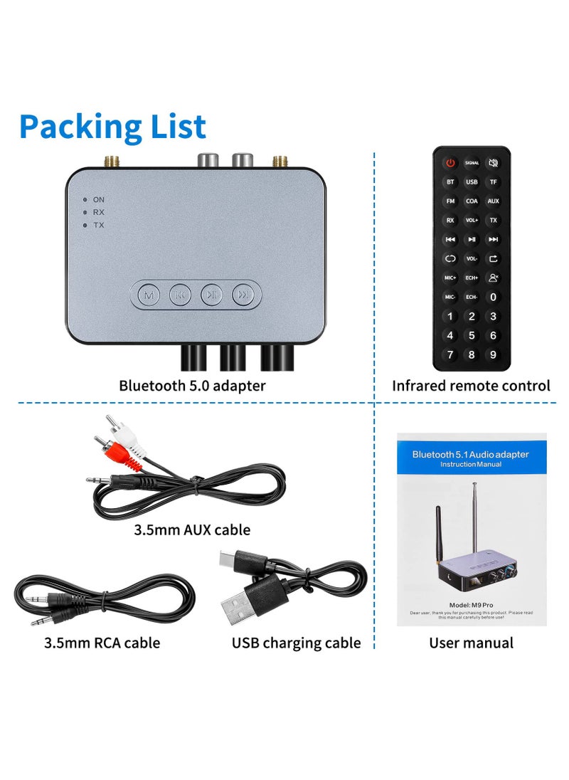 KASTWAVE - Bluetooth Audio Adapter Transmitter Receiver - Bluetooth 5.1 Receiver for Wired Speakers or Home Music Streaming Stereo System for Receiver Wireless Audio Adapter with Low Latency RCA AUX 3.5mm - Image 1