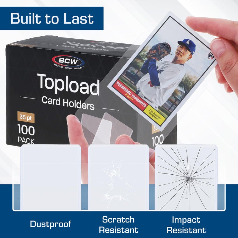 BCW 3x4 Standard Topload Card Holders | 200 Pack | Rigid Toploaders for Cards | Standard Trading Card Toploaders for Baseball, PokÃ©mon, MTG, Sports Cards | Holds Up to 20 pt - Image 5