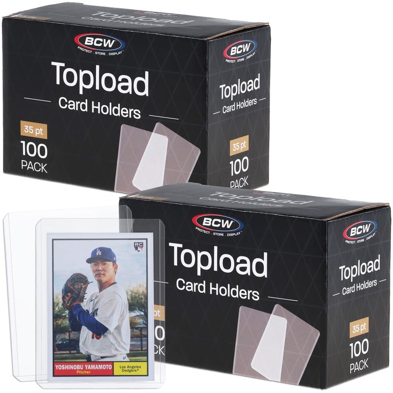 BCW 3x4 Standard Topload Card Holders | 200 Pack | Rigid Toploaders for Cards | Standard Trading Card Toploaders for Baseball, PokÃ©mon, MTG, Sports Cards | Holds Up to 20 pt - Image 1
