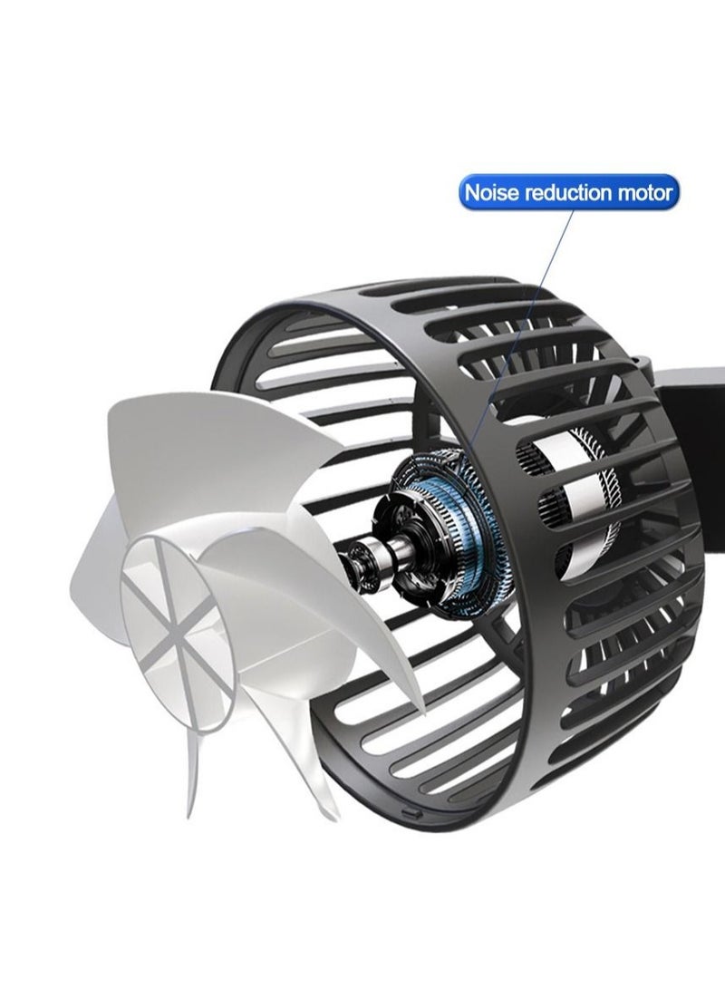 مروحية سيارة كهربائية 12 فولت للمقعد الخلفي لتبريد الهواء تلقائيًا ، ومسند رأس قابل للدوران 360 درجة ، ومروحة هواء لمقعد الخلفي للسيارات من طراز سيدان وسيارات الدفع الرباعي والقوارب - Image 3
