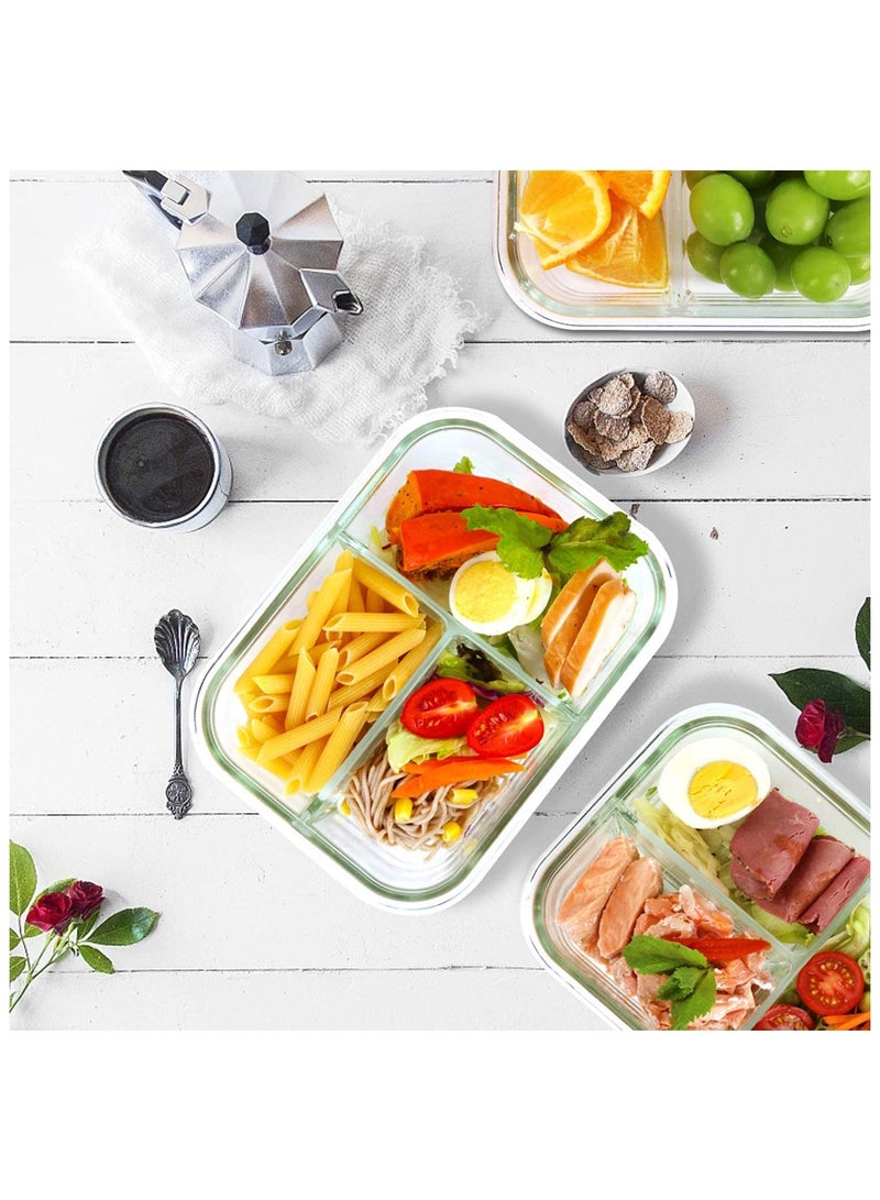Glass Bento Box Lunch Box with Lunch Bag 3 Compartment Glass Meal Prep Containers Glass Food Storage - Image 4