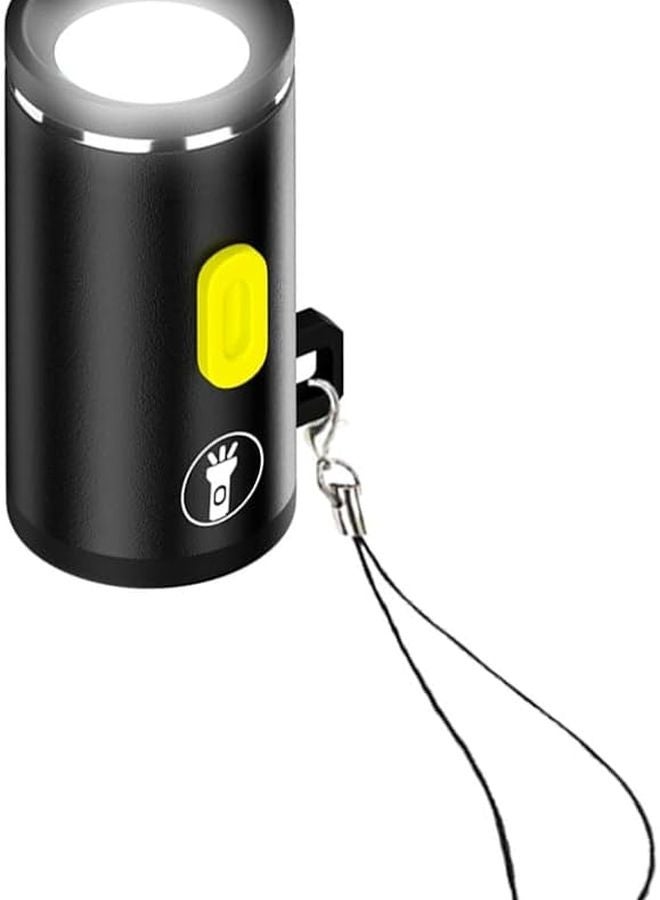 Black USB C Mini Flashlight Battery Free Bright LED Light For Outdoor Camping Torch - Image 2