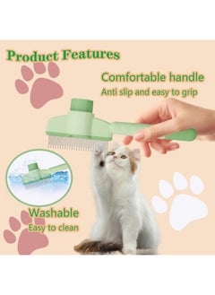 Meetion Pet Hair Removal Comb Flea Comb, New Cat Brush with Release Button, Pet Grooming Brush for Short&Long Hair (green)  - Image 5