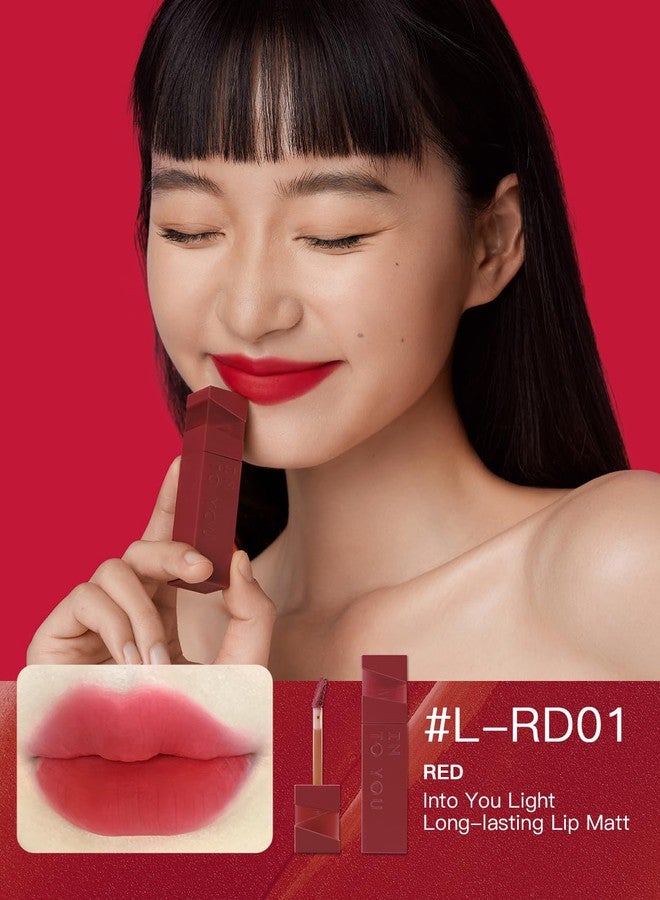 INTO YOU Matte Velvet Lip Stain Long Lasting Waterproof Lip Gloss Makeup Moisturizing Lipstick for Women (L-Rd01) - Image 2