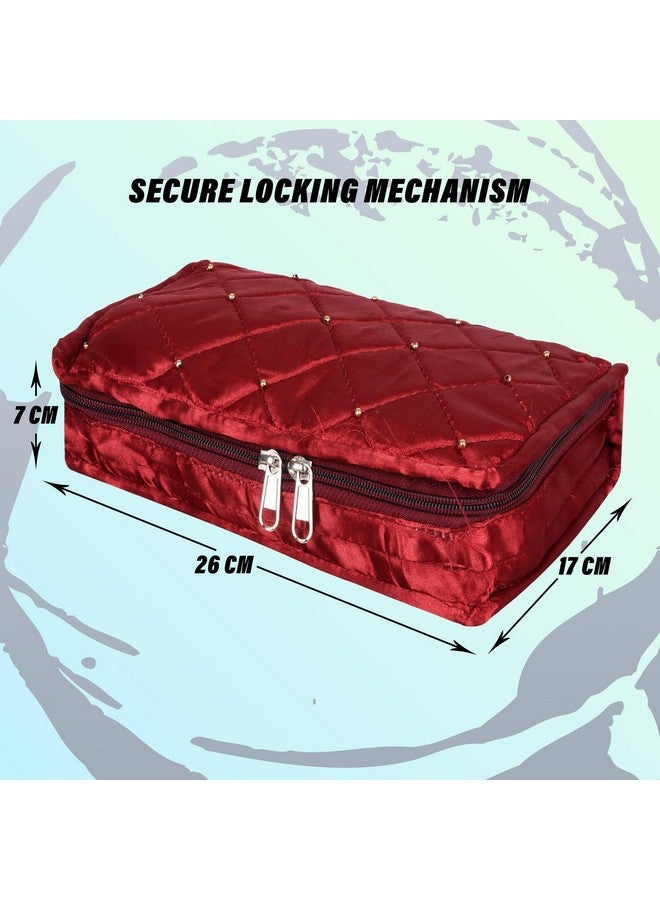 هارتس حقيبة تخزين المكياج | منظم الغرور | حقيبة مكياج | منظم القلادة | مجموعة مستحضرات التجميل للسفر | 6 منظم الحقيبة | منظم مجوهرات موتي | كبير | حزمة من 2 | متعدد - Image 3