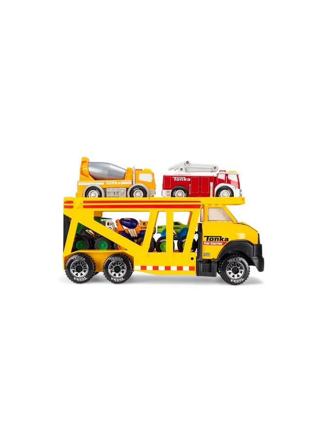 TONKA Tonka Steel Classics, Classic Car Carrier - Made with Steel and Sturdy Plastic, Yellow Friction Powered, Boys and Girls, Toddlers Ages 3+, Big Construction Truck, Birthday Gift, Holiday  - Image 3