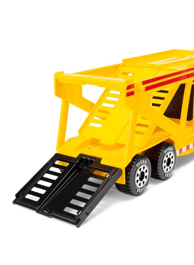 TONKA Tonka Steel Classics, Classic Car Carrier - Made with Steel and Sturdy Plastic, Yellow Friction Powered, Boys and Girls, Toddlers Ages 3+, Big Construction Truck, Birthday Gift, Holiday  - Image 2