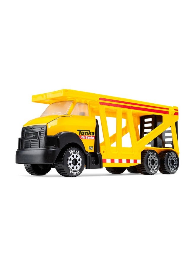 TONKA Tonka Steel Classics, Classic Car Carrier - Made with Steel and Sturdy Plastic, Yellow Friction Powered, Boys and Girls, Toddlers Ages 3+, Big Construction Truck, Birthday Gift, Holiday  - Image 1
