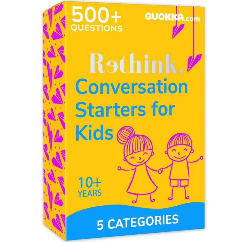 QUOKKA Conversation Cards Game Kids Edition 500 Questions Original Version Share Thoughts Fun Talking Board Game for Family Night - Image 3