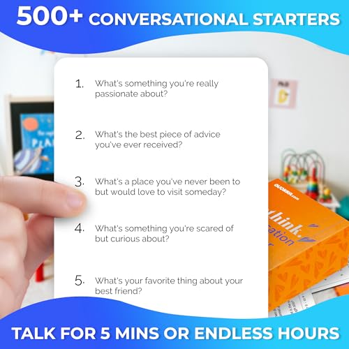 QUOKKA Conversation Cards Game Kids Edition 500 Questions Original Version Share Thoughts Fun Talking Board Game for Family Night - Image 5