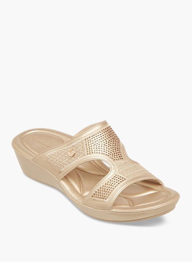 Le Confort Women's Embellished Slip-On Sandals with Wedge Heels Ramadan Collection - Image 1