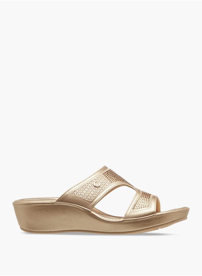Le Confort Women's Embellished Slip-On Sandals with Wedge Heels  - Image 3