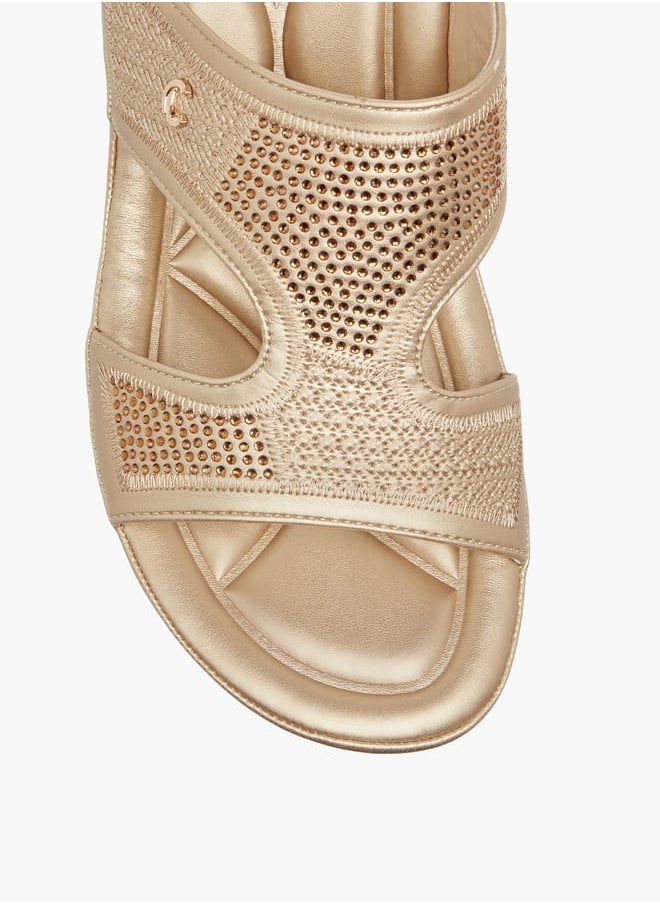 Le Confort Women's Embellished Slip-On Sandals with Wedge Heels  - Image 4