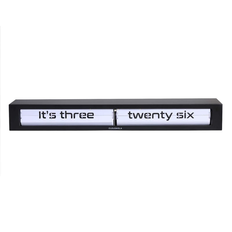 Cloudnola Cloudnola Texttime Black and White Metal Wall and Desk Flip Clock 24 inches Wide Battery Operated Digital Display 