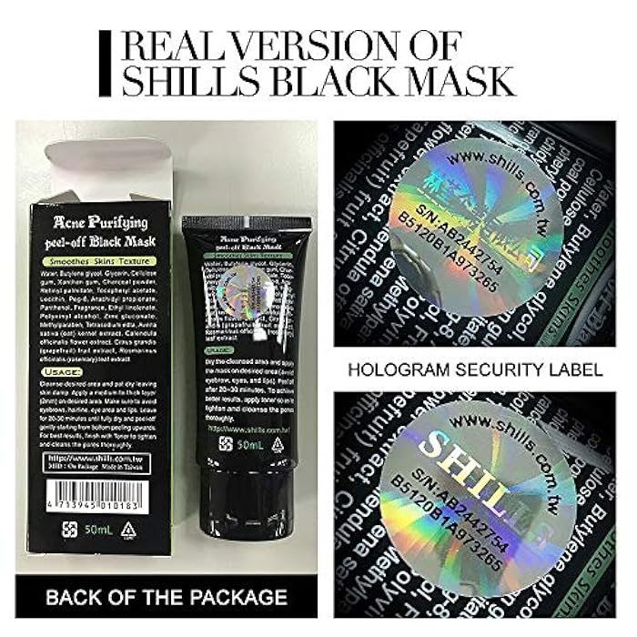 SHILLS Blackhead Remover, Pore Control, Skin Cleansing, Purifying Bamboo Charcoal, Peel Off Face Mask,1 Bottle(1.69 fl. oz) - Image 4