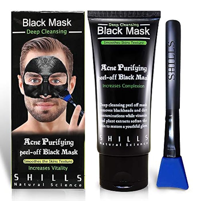 SHILLS Blackhead Remover, Pore Control, Skin Cleansing, Purifying Bamboo Charcoal, Peel Off Face Mask,1 Bottle(1.69 fl. oz) - Image 1