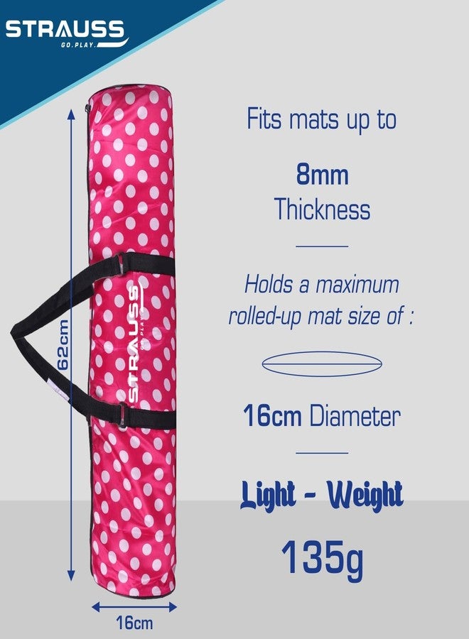 STRAUSS Yoga Mat Bag with Shoulder Strap | Washable & Durable Yoga Mat Cover Bag | Travel, Yoga & Gym Shoulder Bag | Along with Side Pocket | Ideal for Men & Women, (Pink) - Image 3