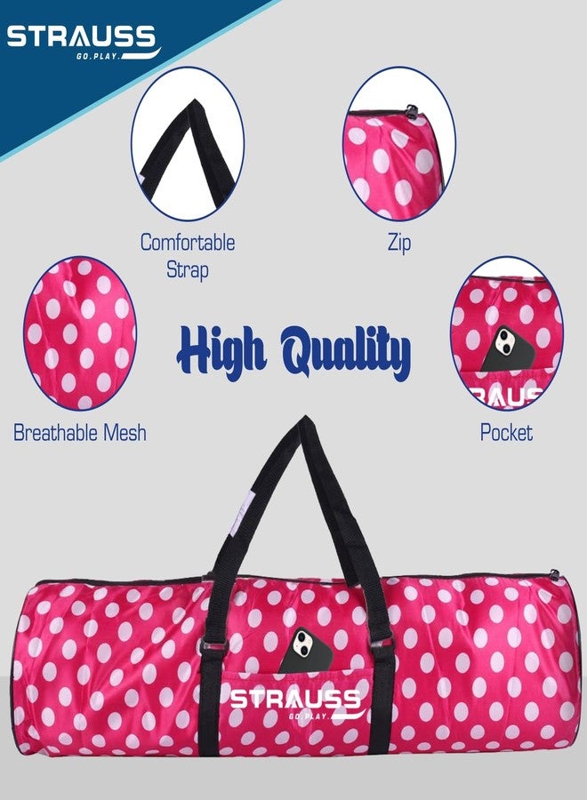 STRAUSS Yoga Mat Bag with Shoulder Strap | Washable & Durable Yoga Mat Cover Bag | Travel, Yoga & Gym Shoulder Bag | Along with Side Pocket | Ideal for Men & Women, (Pink) - Image 2