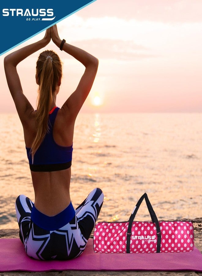 STRAUSS Yoga Mat Bag with Shoulder Strap | Washable & Durable Yoga Mat Cover Bag | Travel, Yoga & Gym Shoulder Bag | Along with Side Pocket | Ideal for Men & Women, (Pink) - Image 5