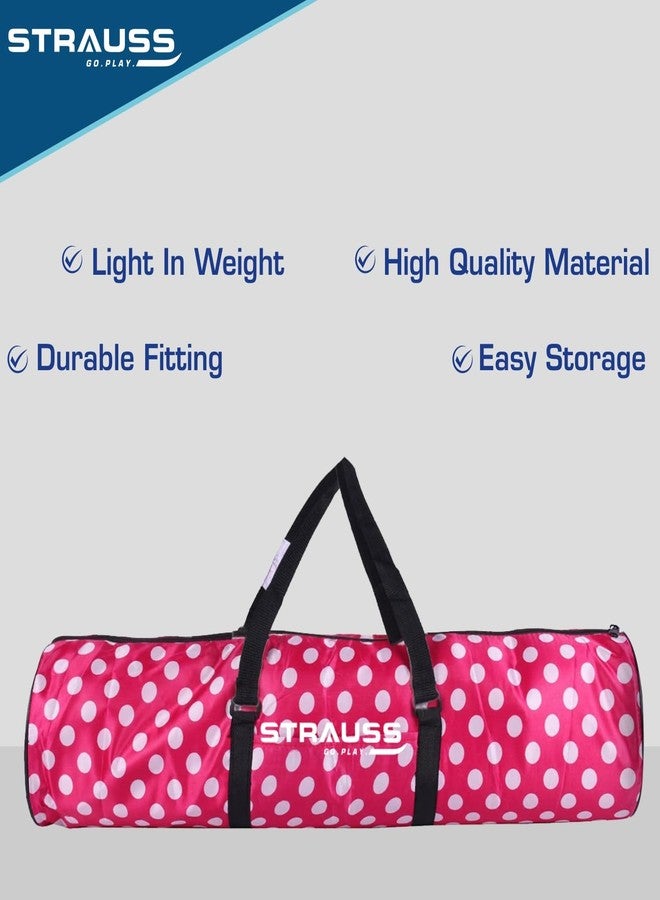 STRAUSS Yoga Mat Bag with Shoulder Strap | Washable & Durable Yoga Mat Cover Bag | Travel, Yoga & Gym Shoulder Bag | Along with Side Pocket | Ideal for Men & Women, (Pink) - Image 4