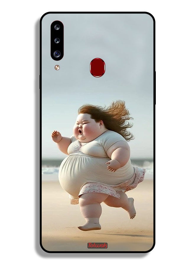 Tolwak Samsung Galaxy A20s Protective Case Cover Fatty Baby Girl Running - Image 1