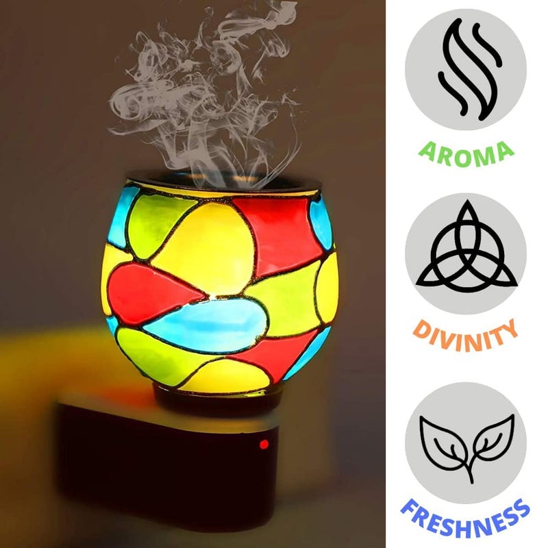 KRIMION Multi Design Kapoor Diffuser for Home and Temple kappor Camphor Burner Aroma DiffuserElectric Diffuser Burner Lamps Ceramic Material I Pack of 1 Multi Designer - Image 3