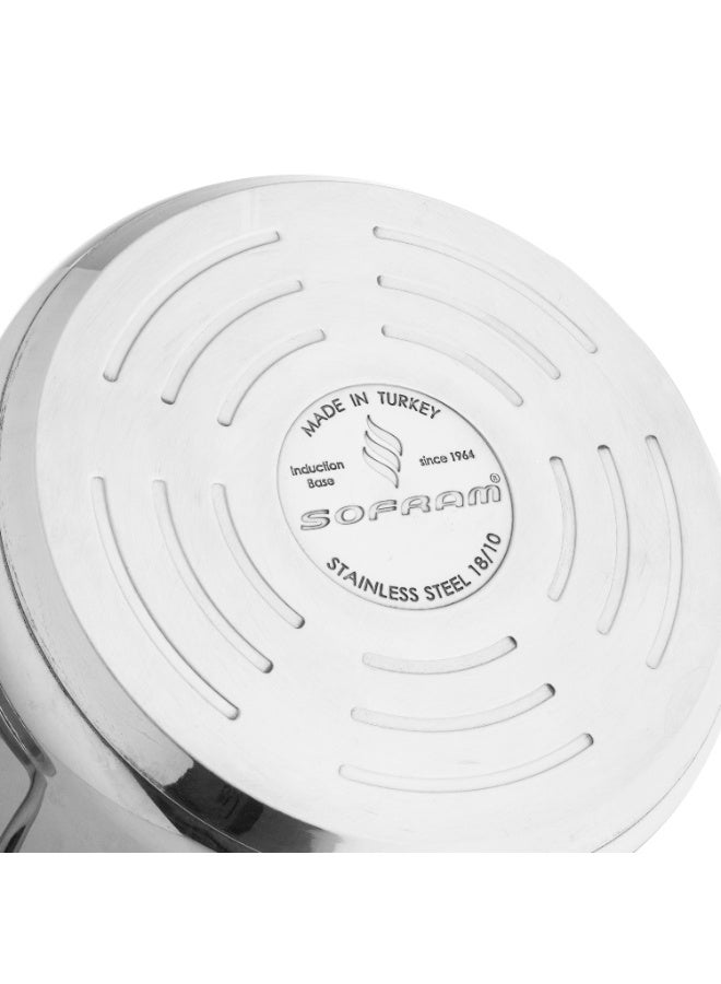 سوفرام قدر طبخ بخار سوفرام استيل تركي غطاء زجاج مقاس 22 سم - Image 4