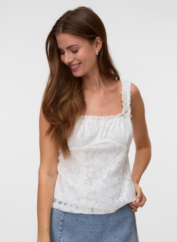 VERO MODA Casual Lace Detail Tank Top - Image 1