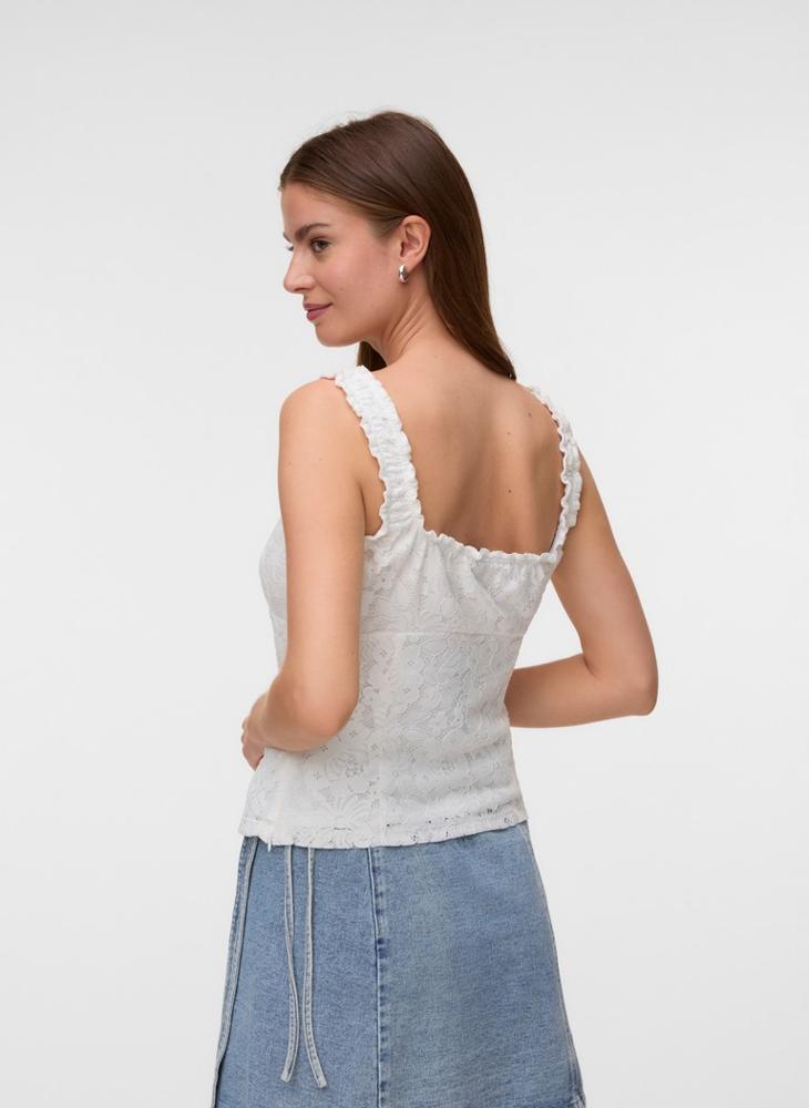 VERO MODA Casual Lace Detail Tank Top - Image 2