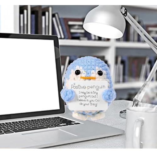 squishy Crochet Toys, Penguin Toy with Encouragement Card, Handmade Crochet Gifts for Desk Decor, Home Decoration, Baby Nursery, Cute Crochet Gifts - Image 4