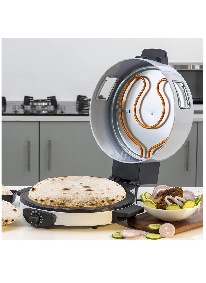 KLIKONIX Arabic Bread & Pizza Maker, 30cm Non-Stick Baking Plate | Halogen Tube & Stainless Steel Heating Coil | Adjustable Double Thermostat | 1800W | High Temp 180 - 240 Degree KBM-865  - Image 2