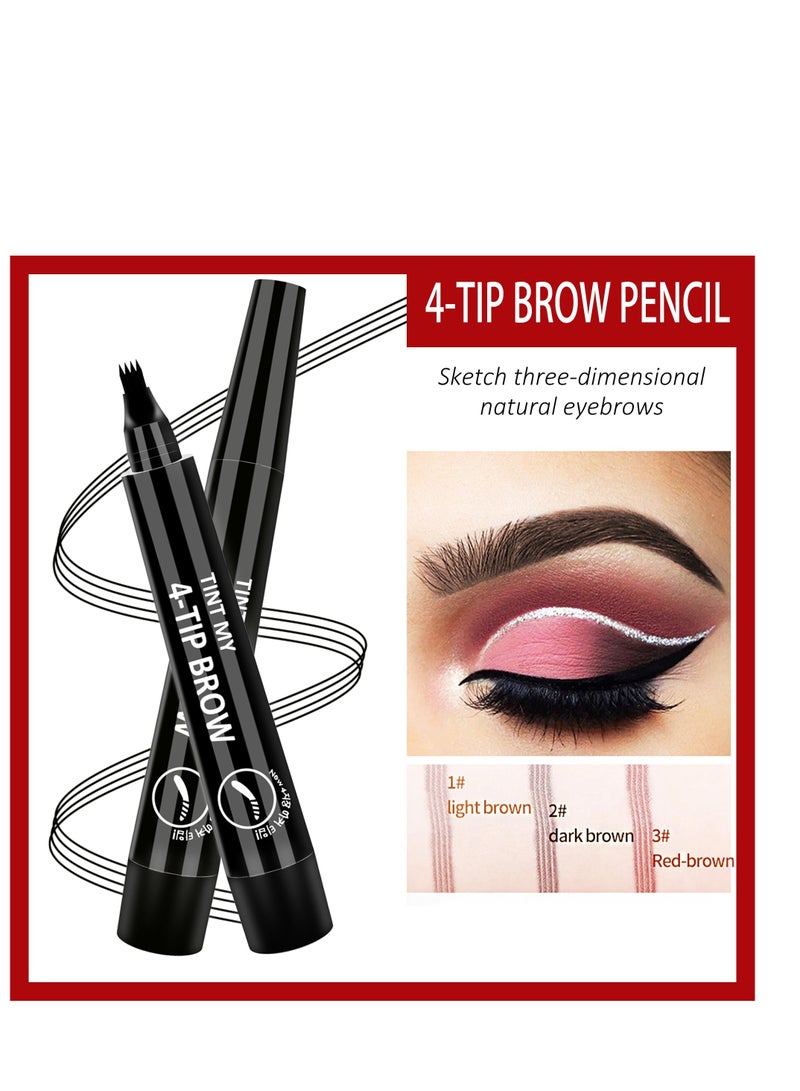 Excefore 5 Pack Eyebrow Pencil, Long Lasting Waterproof Eyebrow Pencil, 4-point Brow Lifter and Microbladed Brow Pencil, Suitable for Marking, Filling And Outlining Eyebrow - Image 4