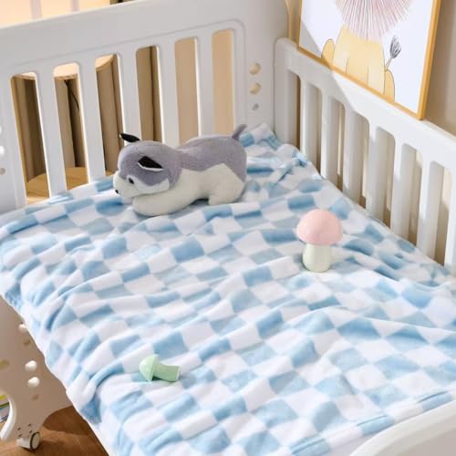Yagle Mate 4 Pcs Baby Blankets Fluffy Small Crib Baby Blankets for Boys Fleece Checkered Blanket Toddler Receiving Blankets 3040 - Image 3