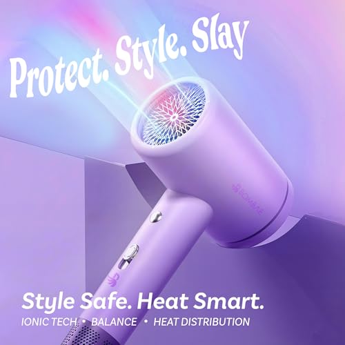 Bombae Ionic Hair Dryer | 1600 Watts | Cool Air Setting | Cool Shot Headstart Hair Dryer | 3 Temperatures Cool, Warm, Hot with LED Sensor | 5X Faster Salon Blow Dry - Image 3