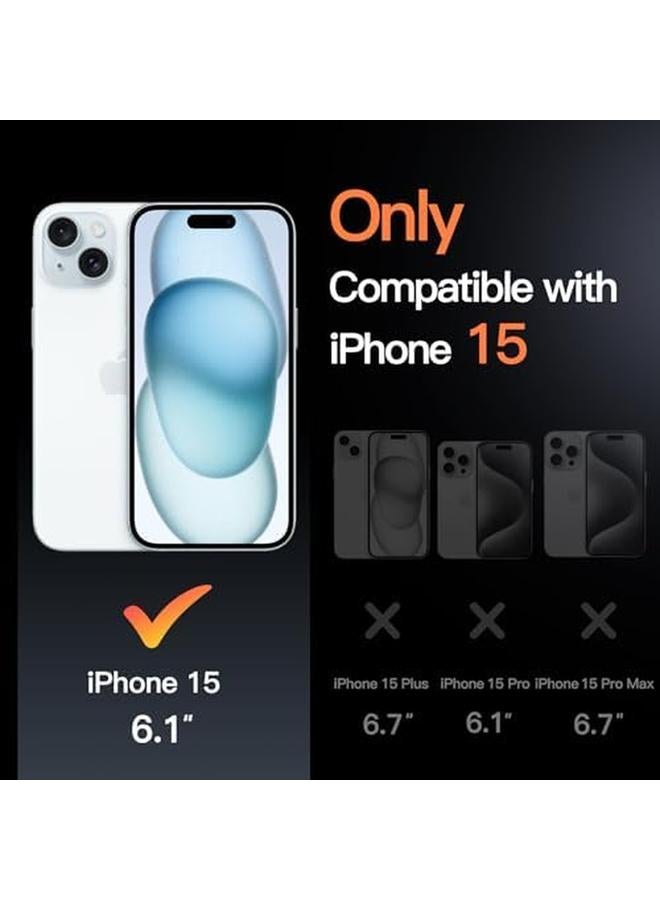 Jetech Kickstand Case For Iphone 15 6.1 Inch Compatible With Magsafe Built In Camera Ring Stand Shockproof Phone Bumper Cover Magnetic Anti Scratch Clear Back Blue - Image 2