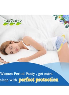 nateen سراويل للاستعمال مرة واحدة للحماية الصحية، 10 فوط صحية على طراز السروال، ملابس داخلية واقية للنساء، سحب متوسط/كبير، نوع قصير فائق الحماية.  - Image 3